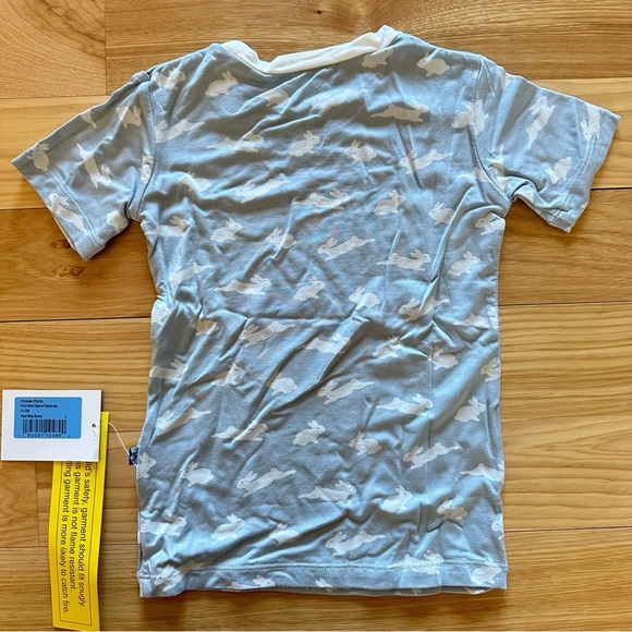 KicKee Pants Soft Bamboo Pearl Blue bunny 2pc Pajamas Easter Child 6 NWT - Picture 4 of 8